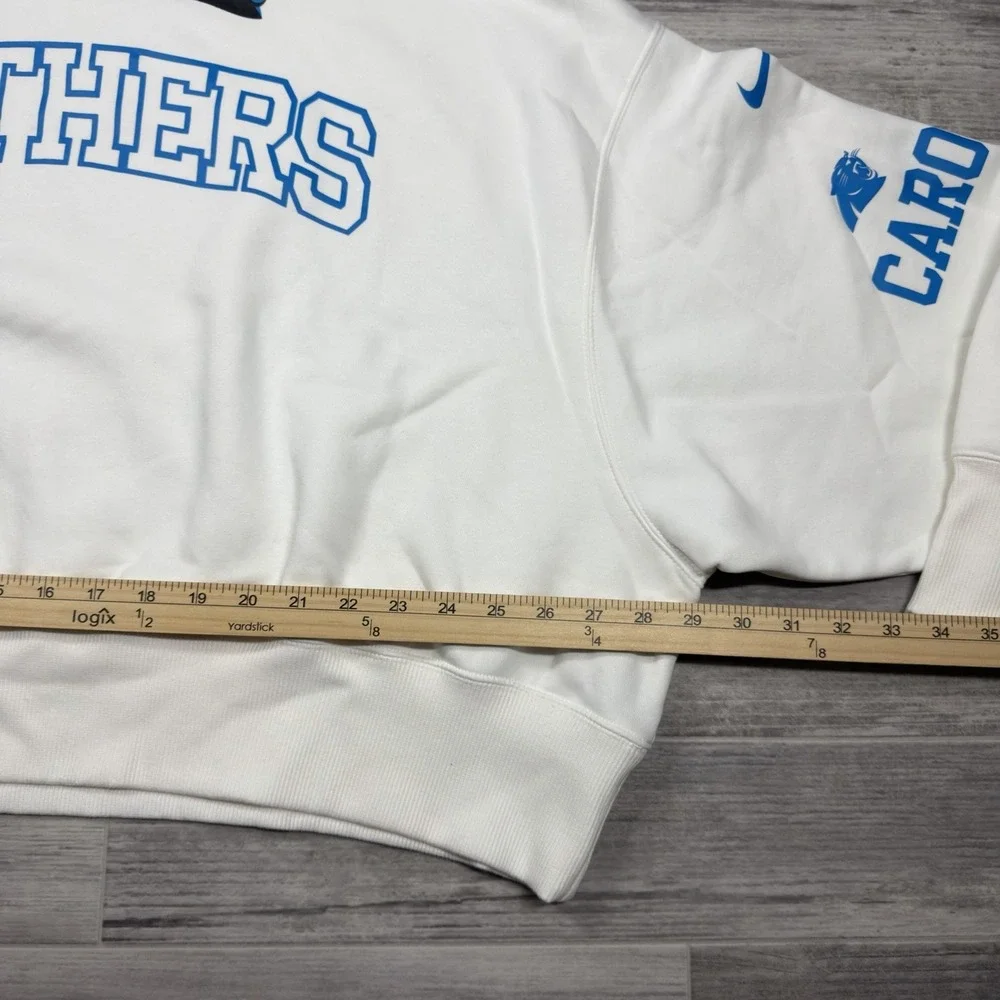 Women's Nike White‎ Carolina Panthers NFL Oversized Pullover Sweatshirt Size Lrg